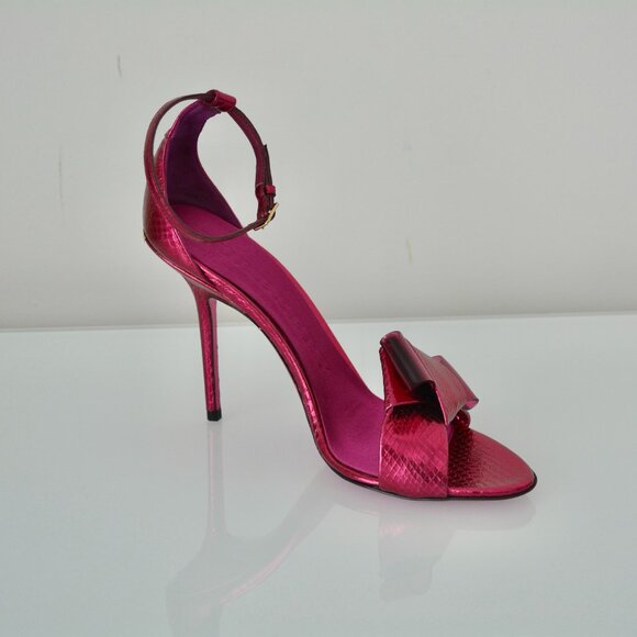 NWT BURBERRY PRORSUM PYTHON BOW BERKELEY  SANDALS - Picture 1 of 11